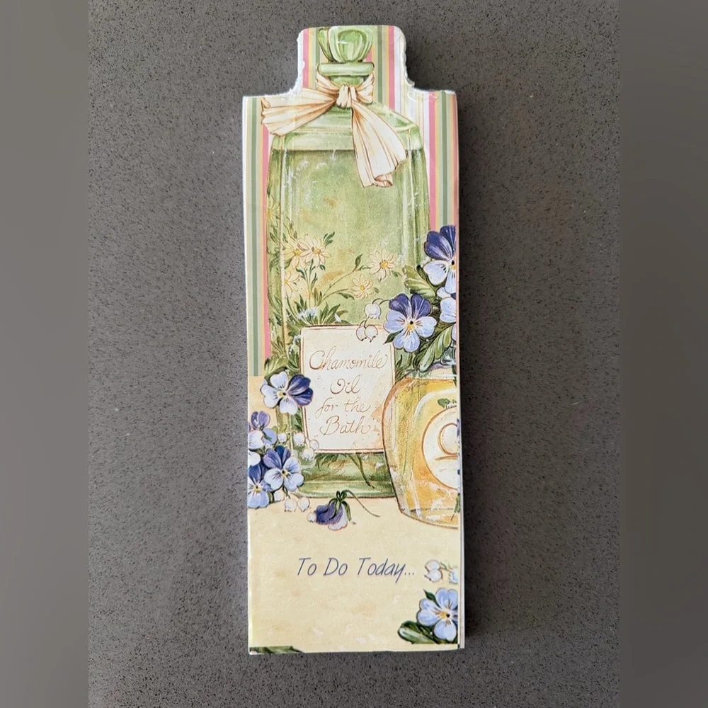 Vintage Floral Memo Pad Magnetic To Do List Cottagecore Chamomile Bath